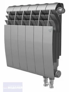 Радиатор ал/бим Royal Thermo BILINER 350 Silver Satin (сереб) 6сек VR80 ниж/пр подкл