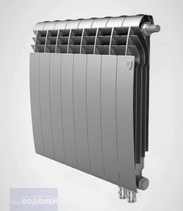 Радиатор ал/бим Royal Thermo BILINER 500 Silver Satin (сереб) 6сек VR80 ниж/пр подкл