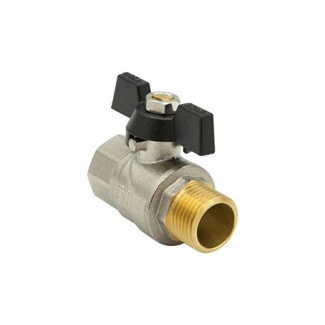 Кран шаровый RAFTEC Black d=1/2" бабочка никель DRB1