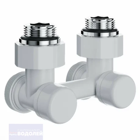 Узел ниж/подключения ROYAL THERMO Design угл с перех 1/2"Н х 3/4"Н EK белый