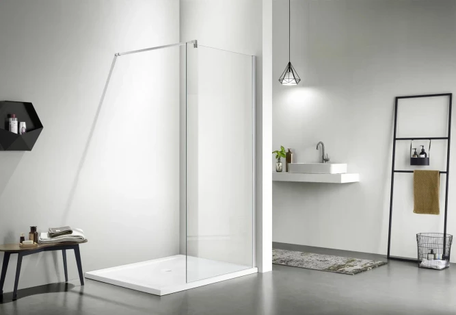Ограждение душевое Azario CHICAGO Walk-in 1200х1950 пр/стекло 8мм, проф/серебро