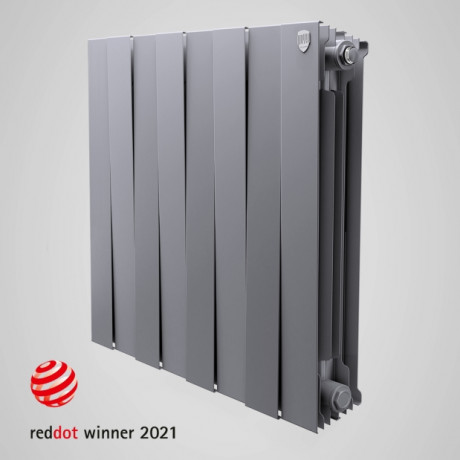 Радиатор ал/бим Royal Thermo PianoForte 500 Silver Sanin (сереб) 6сек 591x80х100 30бар 180Вт▲T70°С