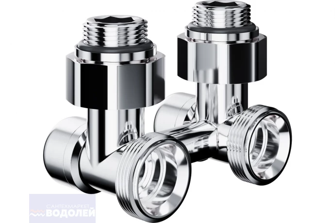 Узел ниж/подключения ROYAL THERMO Design угл с перех 1/2"Н х 3/4"Н EK хром