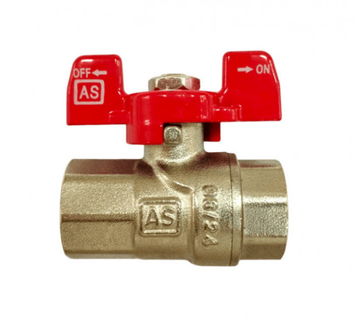 Кран шаровый AQUASTRIDE d=1/2" В/В бабочка никель WBA-S111