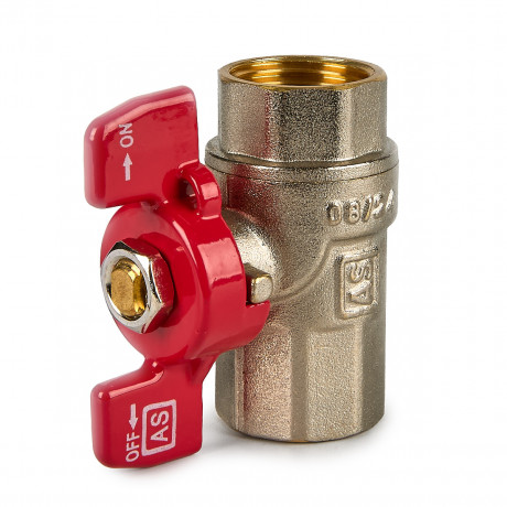 Кран шаровый AQUASTRIDE d=1/2" В/В бабочка никель WBA-S111