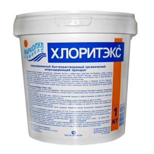Средство для бассейна ХЛОРИТЕКС гранулы (*шок*-хлор) *1кг* Маркопул