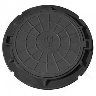 Люк полимерный d770 обойма H120мм/d640кр H30 Л(А15)-Вю1-64 с замком, ключом с петл (нагрузка 1,5т)