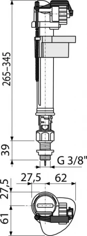 Арматура напускная AlcaPlast нижн/подвод пласт/резьба d=3/8" А17 3/8"