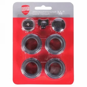Комплект д/подключения алюм/рад d=3/4" (б/кронштейна) Black (черн) RT3/4B