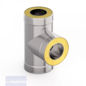 Тройник-сендвич из нерж/стали d=120/200/90° (0,5/0,5) ТРТ-Р AISI 430 ТиС