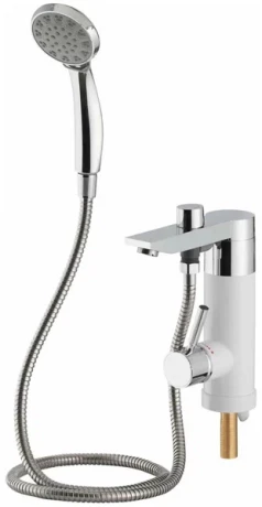 Смеситель-ЭВН д/ум./душа проточного типа UNIPUMP BKF-015 3кВт белый с дисплеем
