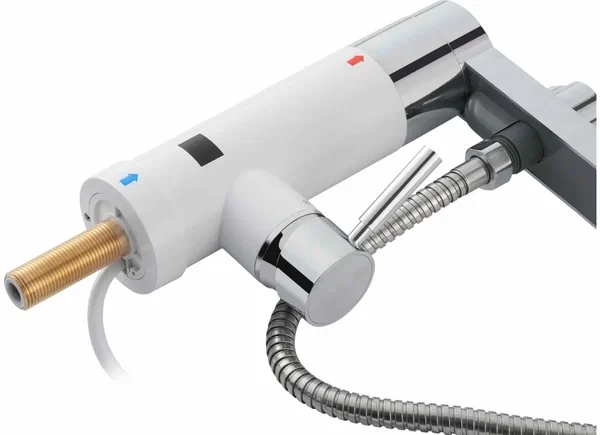 Смеситель-ЭВН д/ум./душа проточного типа UNIPUMP BKF-015 3кВт белый с дисплеем