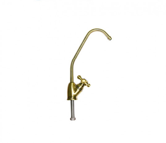Краник для фильтра d=1/4" F06-2BC-L-BB с керам/буксой и соед/элем (ручка 3х рожк) под латунь RAIFIL