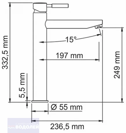 Смеситель д/ум. Wasserkraft Main хром арт 4103 H