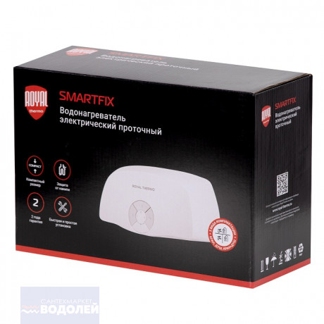 Водонагреватель проточный ROYAL THERMO SmartFix T 5,5кВт кран (ступ-2,2/3,3/5,5кВт)