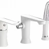 Смеситель д/ванны HAIBA врезной 3 отверстия белый/хром HB80804 WHITE
