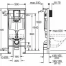Модуль монтажный для унитаза подвесного GROHE RAPID SL (крепление к стене 38536001 с пневматической кнопкой квадрат, хром Skate Cosm 38732000)