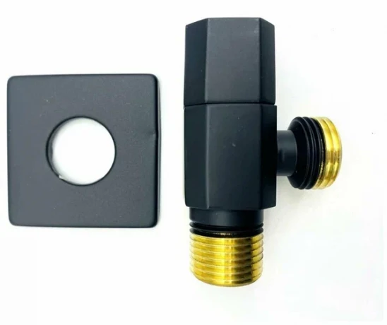Вентиль угловой d=1/2"x1/2" приборный с отражателем черный ViEiR VER36-С